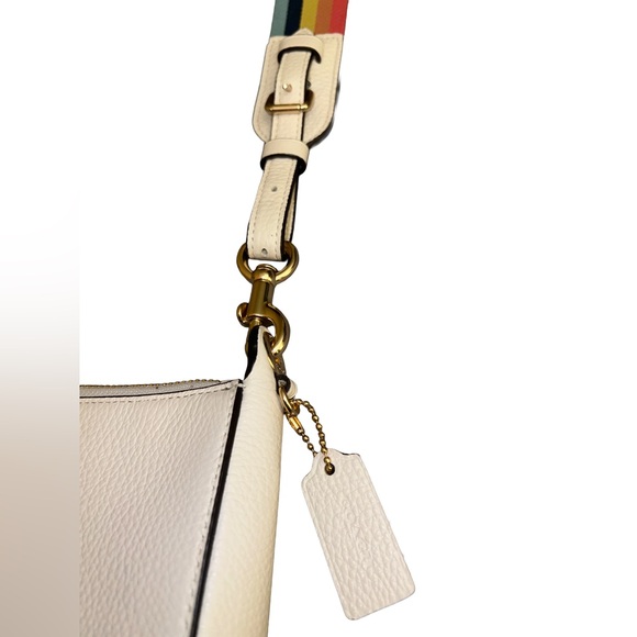 COACH JES BAGUETTE CROSSBODY PURSE W/RAINBOW STRAP & GOLD HARDWARE #C7265 - Picture 4 of 16
